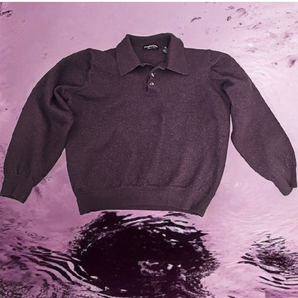 Joseph & Lyman Merino Wool Polo Sweater Made in Italy Purple Girl's XL - Picture 1 of 7